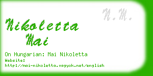 nikoletta mai business card
